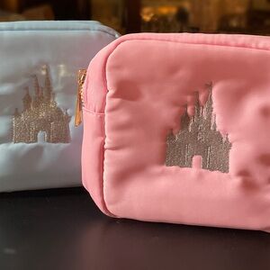 Embroidered Disney Style Princess Castle Pouch Set! Pink & Blue. New in Package!